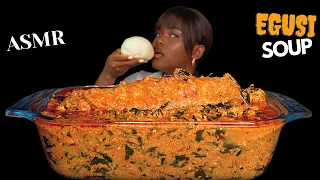 ASMR FUFU (POUNDO) & TURKEY EGUSI SOUP MUKBANG (No talking) Nigerian food |Eating Sounds| Vikky ASMR