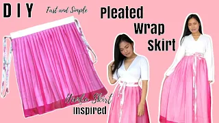 DIY Pleated Wrap Skirt Tutorial || How to Make Hanfu Skirt Pattern|| DIY Pleated Maxi Skirt Tutorial