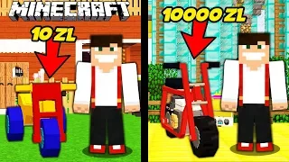 ROWER ZA 10 ZŁ VS ROWER ZA 10000 ZŁ W MINECRAFT! || MINECRAFT PRESTIŻ