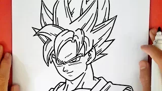 HOW TO DRAW GOKU SUPER SAIYAN BLUE FROM DRAGON BALL SUPER