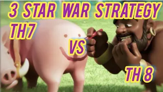 TH7 vs TH8 3 Star Attack Strategy !!! (Clash of Clans) How to use hogs at TH7 with guide