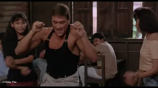 Dance and fight in the bar. Kickboxer 1989