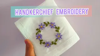 How to Embroider Handkerchief|Tutorial|Designer nani....#embroidery #embroiderytutorial