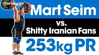 Mart Seim vs. Shitty Iranian "Fans" 253kg Clean & Jerk PR (with 240fps Super Slow Motion)