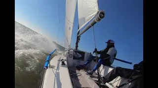 J70 Sailing Short Crew, wind 18-22 kts, Texas Sailing