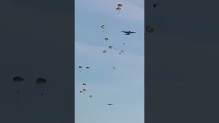 Sky Soldiers 🪂 Paratroopers from various NATO Allies practice airborne operations in Europe #shorts