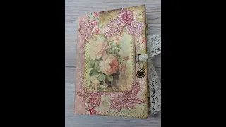 Handmade Vintage Look Floral Junk Journal, Pink Roses SOLD