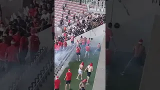 Fights and brawls between Nice and Cologne fans just before the Europa Conference League match 👿