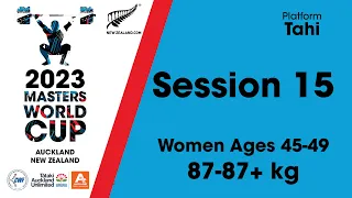 Session 15 Women's age group 45-49 (87-87+kg) - 2023 Masters World Cup Weightlifting