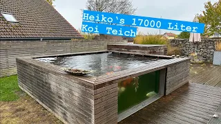 Heiko‘s 17000 Liter Koi Hochteich mit Sichtscheibe!