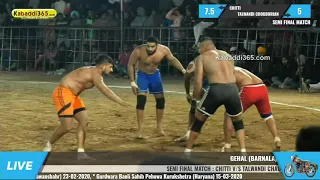 Semi Final Match | Chitti Vs Talwandi Chaudhrian | Gehal (Barnala) Kabaddi Tournament 25 Nov 2019