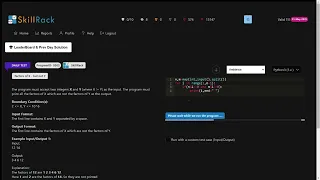 SKILLRACK | DAILY TEST | 26/09/2023 | FACTORS OF - BUT NOT | PROGRAM ID 9505 | PYTHON CODING ||