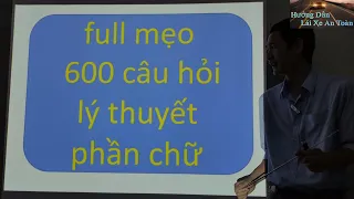 Mẹo lý thuyết 600 câu ( phần chữ ) - Thầy Tâm