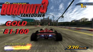 Burnout 3: Takedown - Gameplay, Gold Medals 81-100, PS2 Emulator
