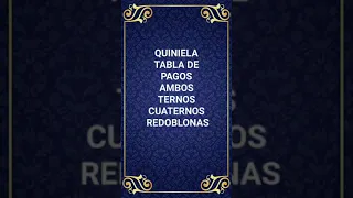 #QUINIELA#TABLA DE PAGOS SEGUN TU APUESTA