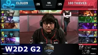 Cloud 9 vs 100 Thieves | Week 2 Day 2 of S8 NA LCS Spring 2018 | C9 vs 100 W2D2 G2