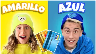 COMPRANDO TODO DE UN SOLO COLOR con tarjeta crédito SIN LÍMITE / AMARILLO vs AZUL