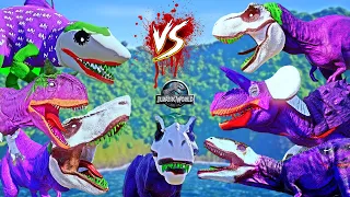 ALL GIANT PURPLE JOKER SQUAD BATTLES IN JURASSIC WORLD EVOLUTION GAME ! NEW EPIC CONTENT !