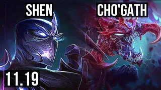 SHEN vs CHO'GATH (TOP) | 1/0/9, 500+ games | EUW Master | v11.19