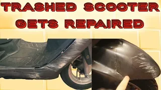 Smashed Up Road Rash Scooter Fairing Restoration Repairs