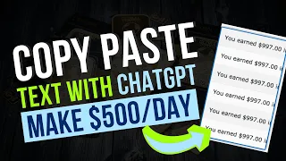 COPIAR Y PEGAR TEXTO De ChatGPT | Gana $500 por día | La mejor manera de ganar dinero en línea...