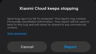 Xiaomi cloud keeps stopping problem solution fixallproblem #xiaomi