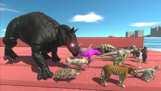 Escape from DARK MUTANT TRICERATOPS RHINO - Animal Revolt Battle Simulator Escape from Monster