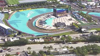 Aerial Look At Formula 1 Race Track At Hard Rock Stadium