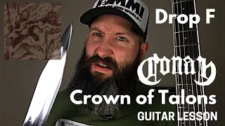 Conan Guitar Lesson w/ TAB - Crown of Talons - Drop F Tuning