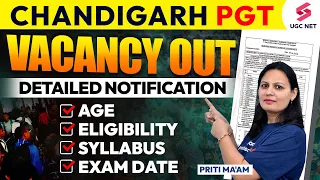 Chandigarh PGT Vacancy 2023 Out | Chandigarh PGT Form 2023 Detailed Notification | Priti Ma'am