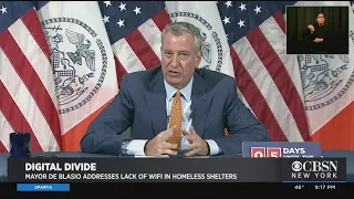 Mayor Bill De Blasio Addresses Lack Of WiFi In Homeless Shelters