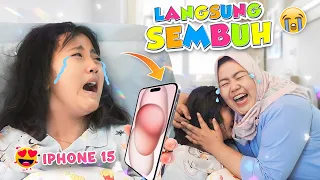 DINAR NANGIS KEJER DIKASIH IPHONE 15 SAAT SAKIT DI RUMAHSAKIT🥺😭 #trending #viral