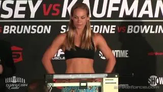 Strikefroce: Rousey vs. Kaufman Weigh-in Highlight