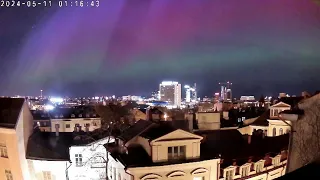 Aurora over Tallinn time lapse - 11 May 2024