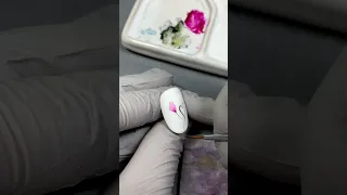 Быстрый дизайн акварелью на ногтях с сердечком #nailart