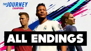 FIFA 19 | THE JOURNEY: CHAMPIONS ALL ENDINGS (Alex Hunter, Kim Hunter, Danny Williams) |【XCV//】