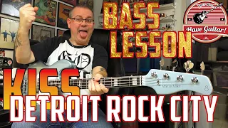 Detroit Rock City by KISS|Bass lesson with Tabs