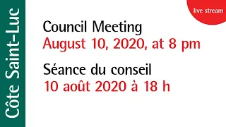 Council Meeting // August 10, 2020 // City of Côte Saint-Luc