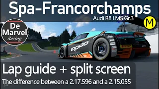 🔥 Gran Turismo Sport LAP GUIDE + SPLIT SCREEN // Spa-Francorchamps Gr.3 // Daily race B//Audi R8 LMS