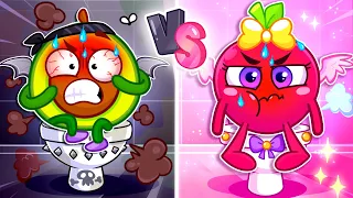 The Poo Poo Song 🚽 Black VS Pink Potty 🖤💗 Nursery Rhymes Cartoons for Kids by Pit and Penny