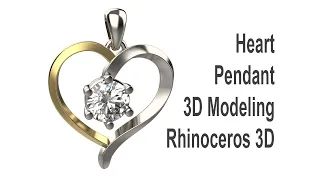 Heart Pendant Jewelry CAD Design Tutorial 3D Modeling with Rhino 7 #165