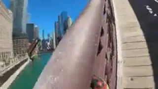 Man Scales Chicago Bridge Downtown