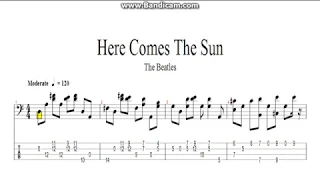 Here Comes The Sun - The Beatles (bass solo tab)