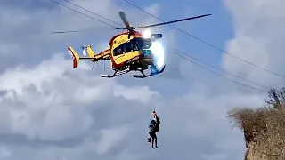 Rescue Helicopter Hits Power Lines