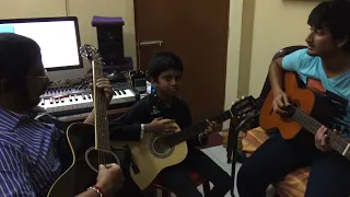Lydian Nadhaswaram plays  guitar | finger exercises | Master Sada