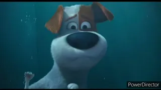 the secret life of pets underwater scene: max floating underwater for 30 seconds