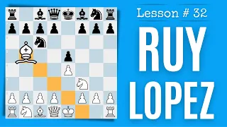 Chess lesson # 32: The Ruy Lopez Opening (Spanish Opening) | Basics and game analysis... Have fun!