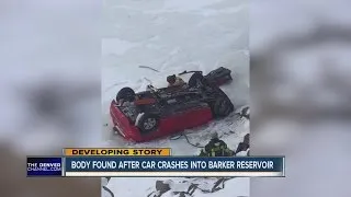Body found after car crashes into Barker Reservoir