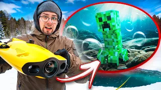 My Underwater Drone Caught Dangerous MINECRAFT Monsters on Camera!
