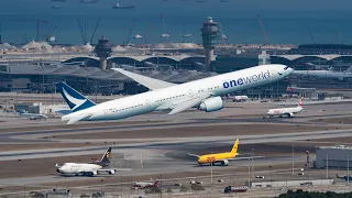 2024 Asian int'l metropolis  Hong Kong Airport 17 Aircraft TAKEOFFS and LANDINGS  Plane Spotting